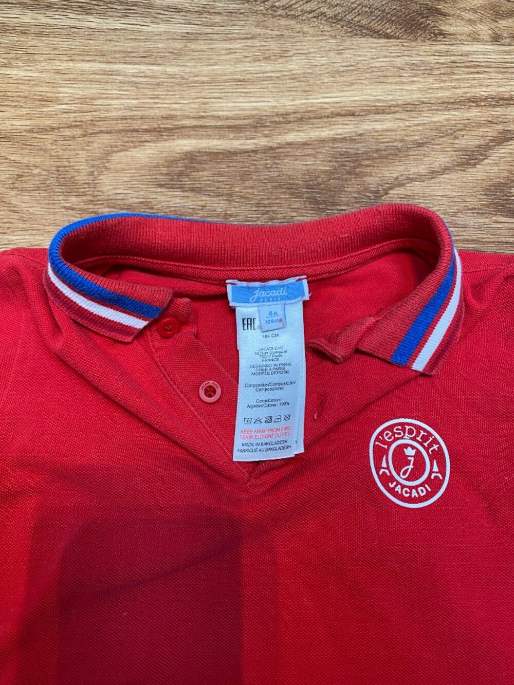 Jacadi Cotton Pique Polo Shirt 4A - Picture 2 of 4